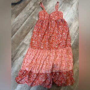 Land of the Free size MEDIUM long sundress, panel floral print, gathered detail